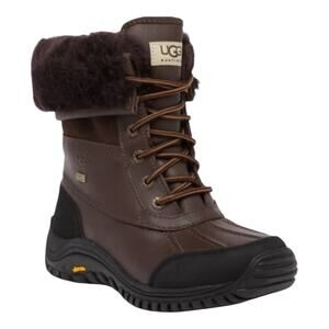 UGG Adirondack II Women's Leather & Shearling Black & Brown Boot size 10
